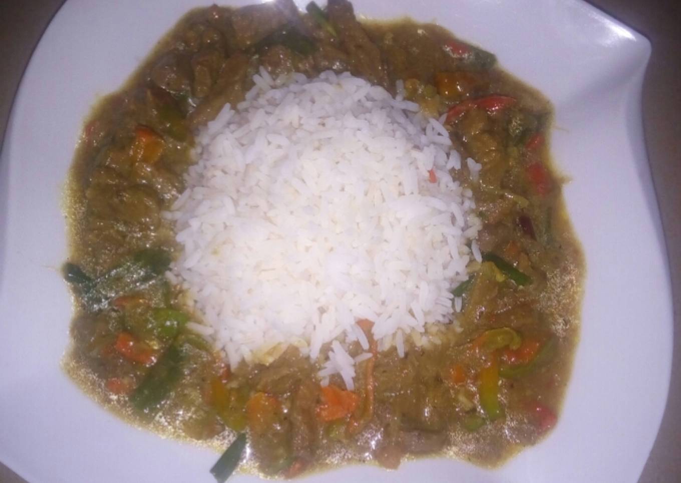 Shredded beef soup with rice