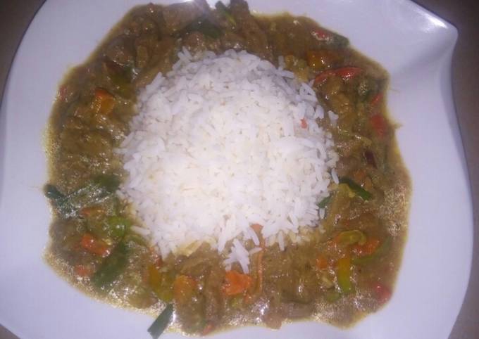 Shredded beef soup with rice