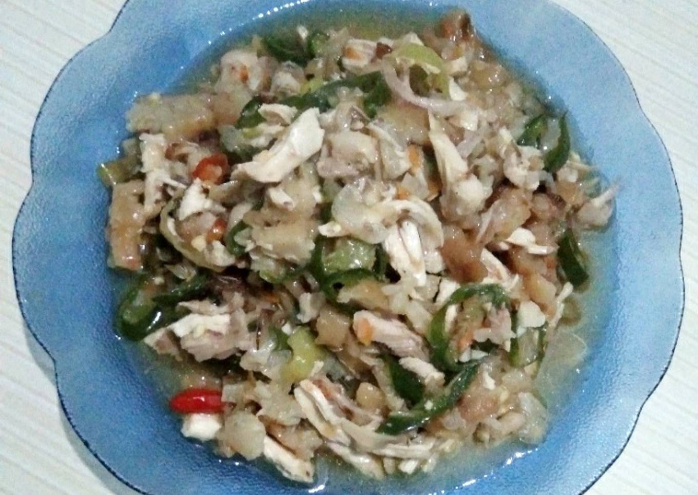 Ayam suir bakwan cabe ijo