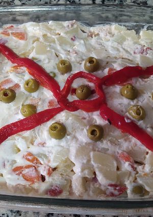 Una foto de Ensaladilla rusa (sin verdura congelada)🥕🥔🥚