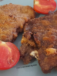 Una foto de Milanesas de ternera con champiñones y queso azul