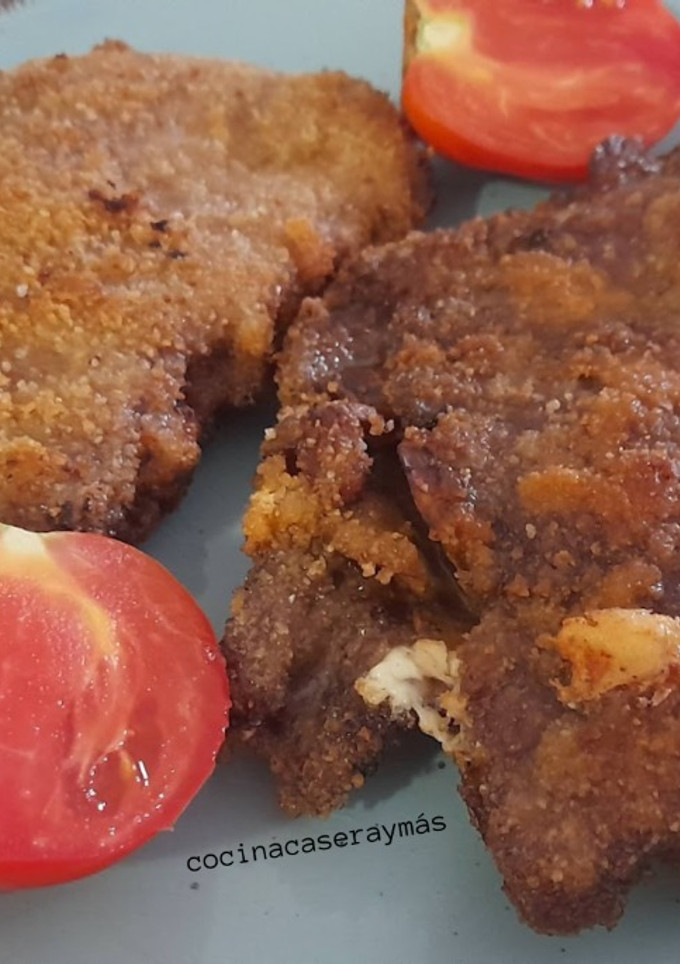 Una foto de Milanesas de ternera con champiñones y queso azul