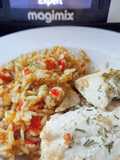 Filets de poisson avec riz et poivrons au Cook Expert