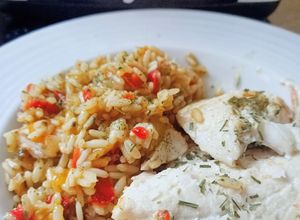 Une photo de Filets de poisson avec riz et poivrons au Cook Expert