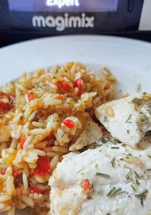 Une photo de Filets de poisson avec riz et poivrons au Cook Expert