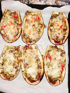 Una foto de Berenjenas rellenas 🤤