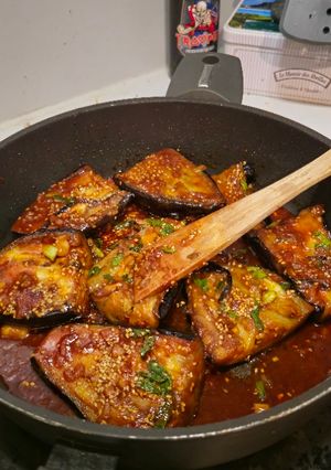 Une photo de Aubergines façon coréenne