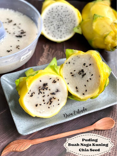 Foto resep Puding Buah Naga Kuning Chia Seed