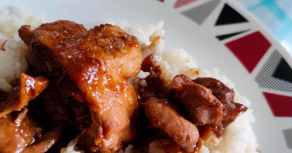 Easy Chicken Adobo With Chicken Gizzard And Liver Recipe By Levi Geronimo