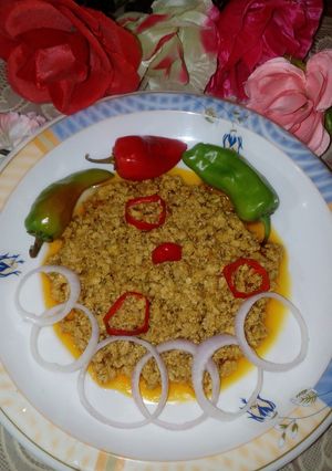 A picture of Chicken qeema 🌶️🌶️.