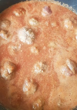 A picture of Meatballs with Rice in Chipotle Broth.