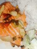 Salmon Panggang dengan Bawang Putih, Cili Padi dan Halia