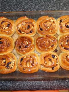 A picture of Cinnamon Rolls with Honey Glaze.