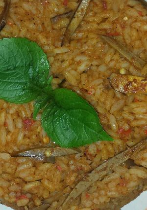 A picture of Okpe-ukpa rice.