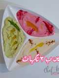 Hummus with 3 Different Flavors