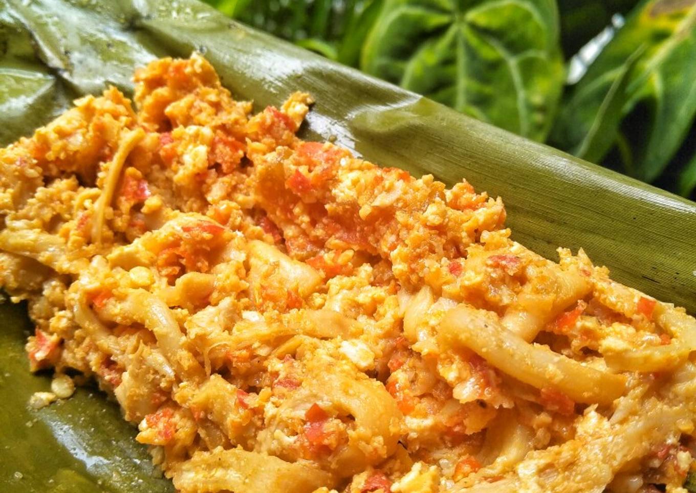 Pepes Telur Jamur Bumbu Merah (resep diet)