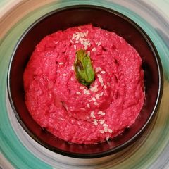 A picture of Beet Hummus.