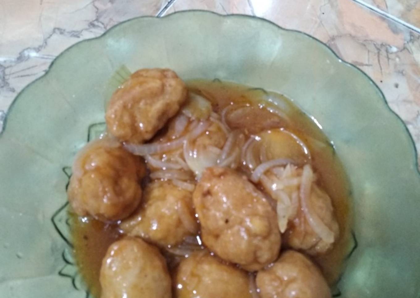 Tahu goreng asam manis