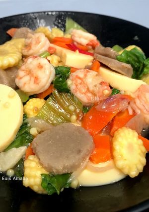 Foto resep Cah Udang Putren Tofu