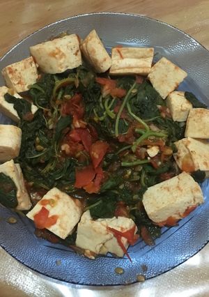 Foto resep Tumis Bayam Tahu Tomat No MSG