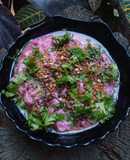 Beetroot curd rice