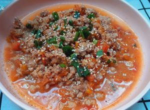 Hình của món Thịt xay rim cà chua.