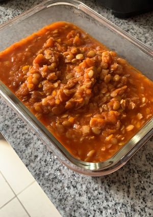 Una foto de Bolognesa lentejas
