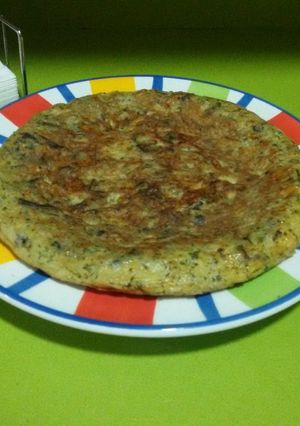 Una foto de Tortilla de champiñones al ajillo con thermomix