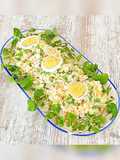 Salade de riz au thon et aux œufs