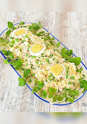 Une photo de Salade de riz au thon et aux œufs
