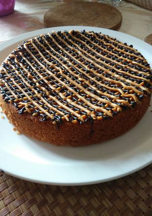 A picture of Eggless Peanut Butter Cake.