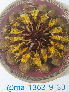 عکسی از دستور عدس پلو با گوشت قلقلی