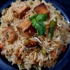 Vegetable Biryani with Tempeh A picture of Vegetable Biryani with Tempeh.