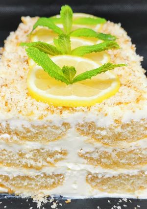 Una foto de Pastel de limón sin horno