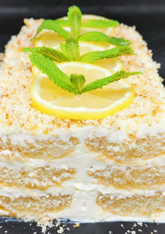Una foto de Pastel de limón sin horno