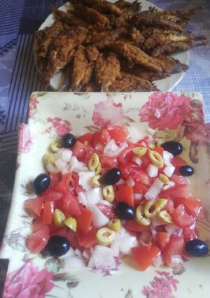 Une photo de Salade tomate et oignons
