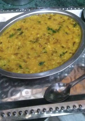 A picture of Moong split dal khichri.