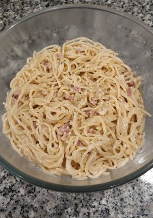 Una foto de Pasta carbonara