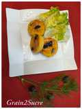Bouchées soufflées à la courge butternut, au brocciu et aux olives de Nyons