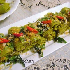 A picture of # Ramadan Special - Stuffed Spinach Khandvi.
