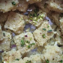A picture of Coconut khoya burfi.