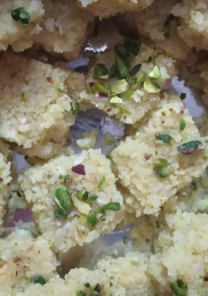 A picture of Coconut khoya burfi.