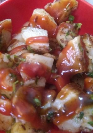 A picture of Chatpata jeera aloo.