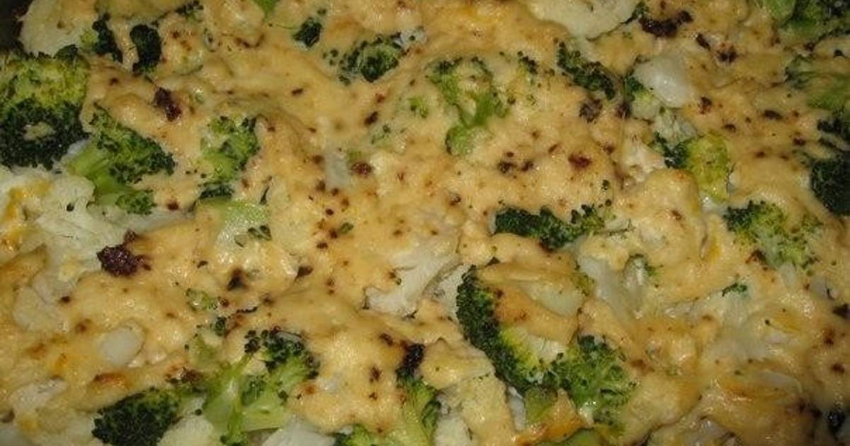 Запеканка из цветной капусты и брокколи с сыром и яйцами в духовке рецепт с фото