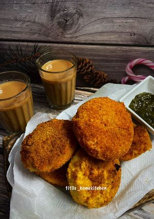 A picture of Cottage Cheese Pea Croquettes (chana koraishutir chop bong style).