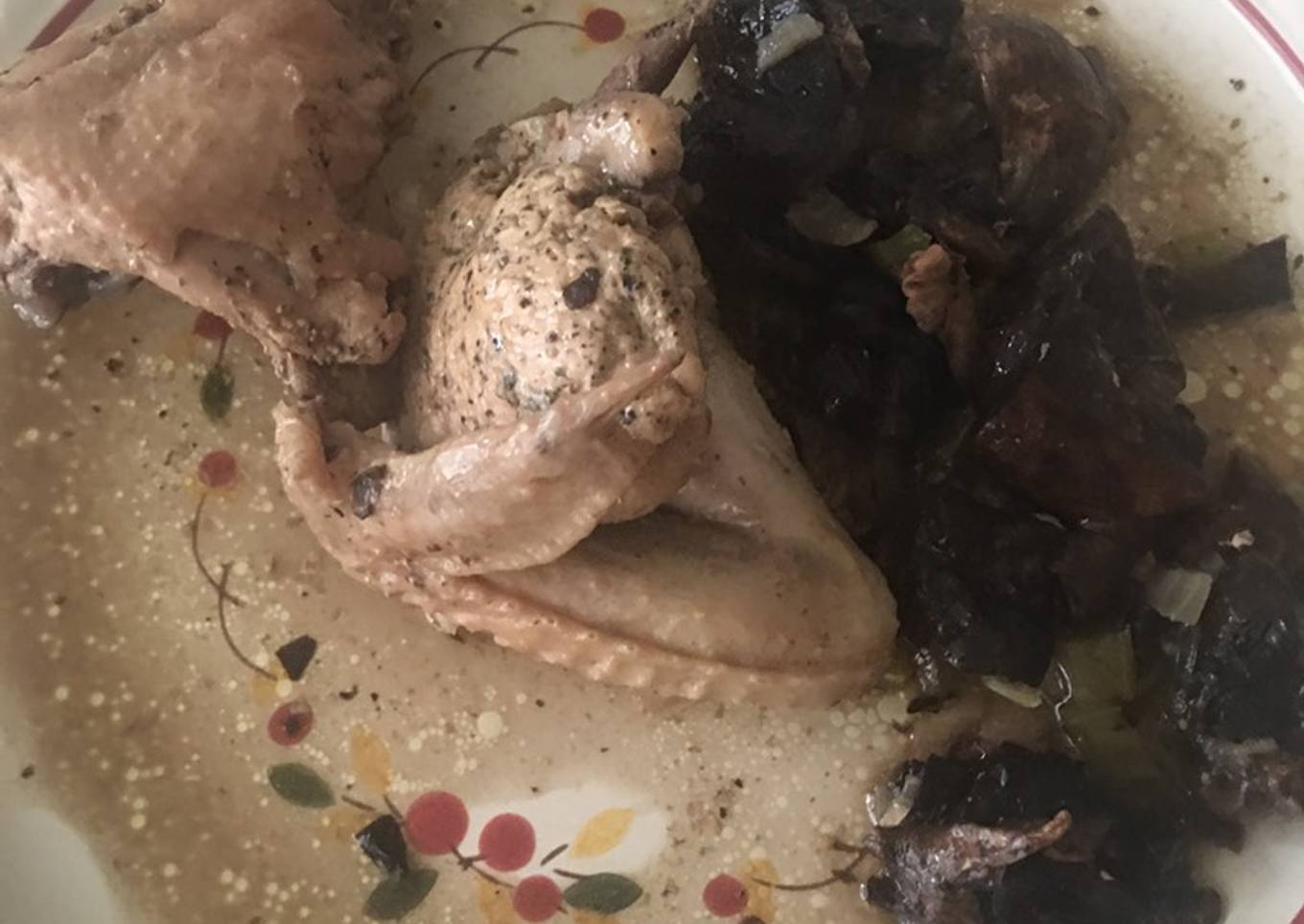 Pollo con champiñones