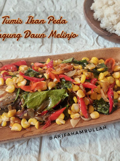 Foto resep Tumis Ikan Peda Jagung Daun Melinjo