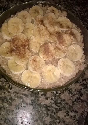 Una foto de Arroz con leche banana split