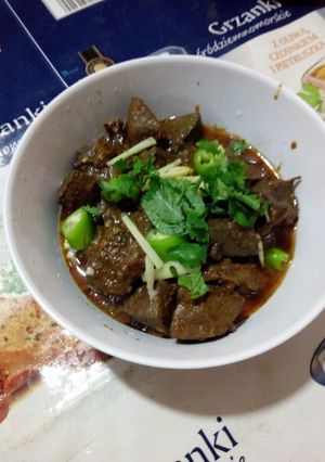 A picture of Beef masalaydar Kaleji.