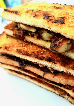 Foto resep Roti Bakar Pisang Almond